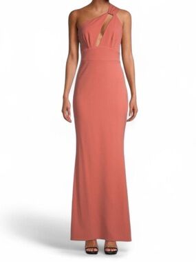 Katie May One-Shoulder Coral Saks fifth Evening Gown